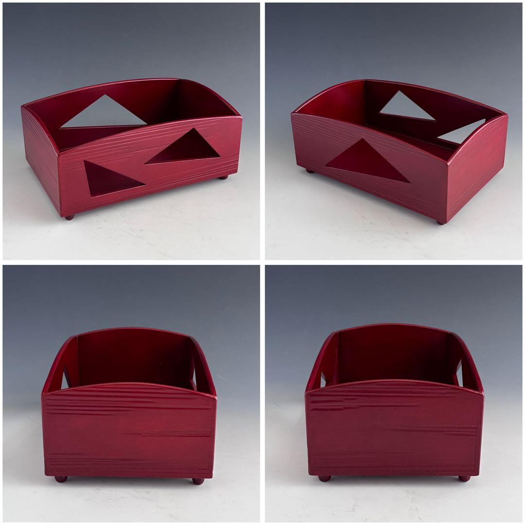 茶道具　溜一閑　鱗鶴透　煙草盆　川瀬表完　共箱　漆芸　京塗　たばこ盆　茶会　茶事