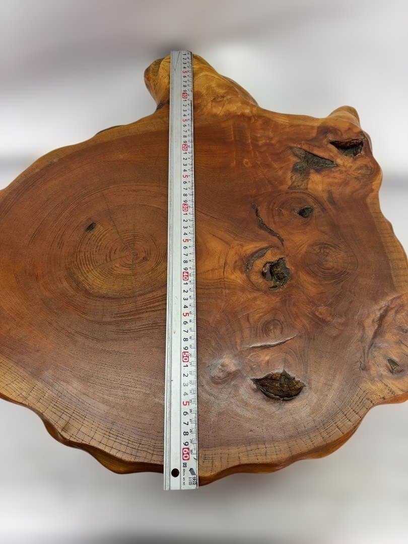 理逸作　 天然木 座卓 木製座卓 　一枚板　節あり　b008
