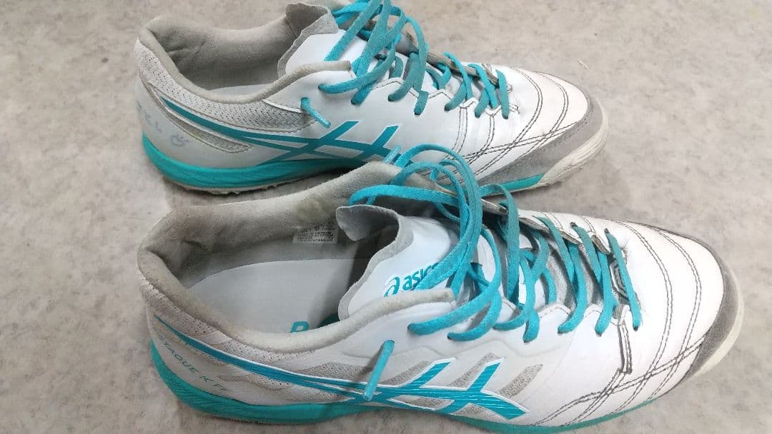 ASICS フットサルシューズ デスタッキホワイト/ターコイズ