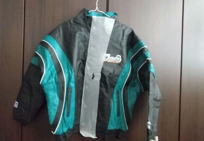 希少　Miami Dolphins 刺繍ロゴレザージャケット　未使用タグ付