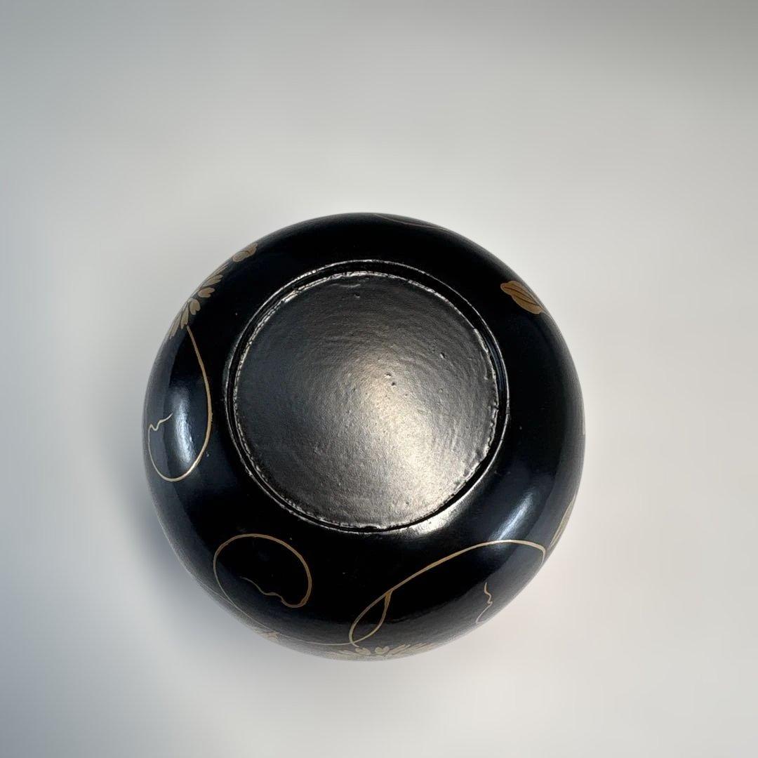 【茶道具】坂下雄峰造　淡々斎好写　菊唐草蒔絵　大棗（共箱）★送料込★