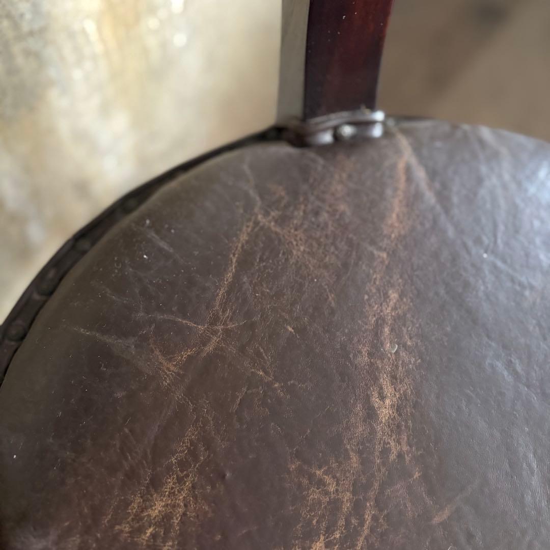 エスニックスタイル　レザーシート アームチェア ヴィンテージ　②