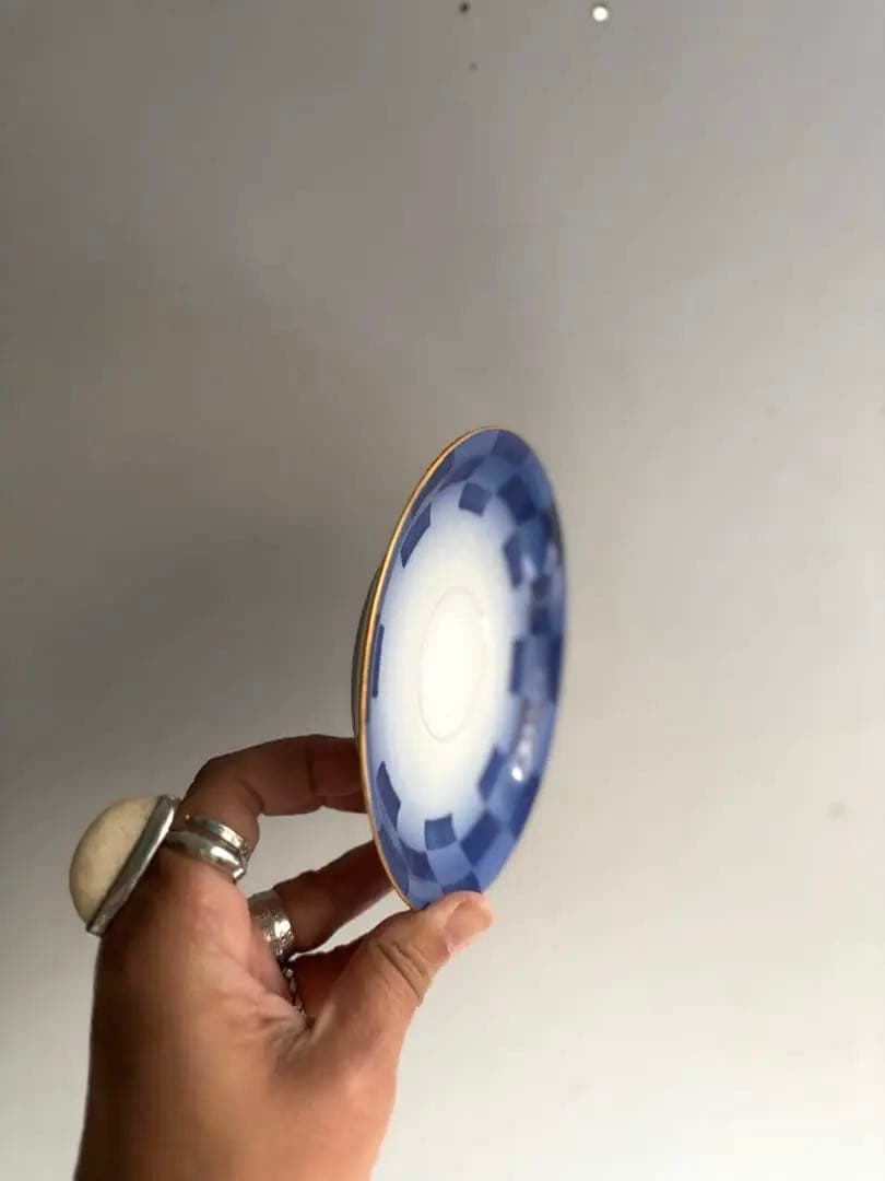 850 香蘭社 オールド香蘭社 市松文カップ&ソーサー 3点組 有田 明治 大正