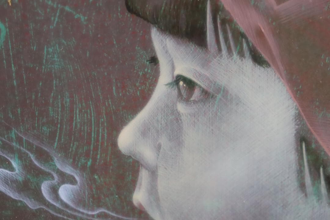 真作保証 智内兄助 「春の気」 アクリル3号 共シール 入手困難作家 希少作品