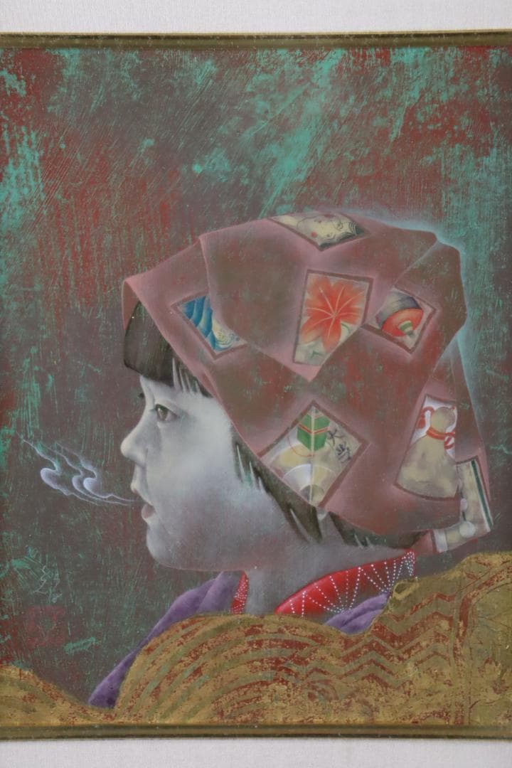 真作保証 智内兄助 「春の気」 アクリル3号 共シール 入手困難作家 希少作品