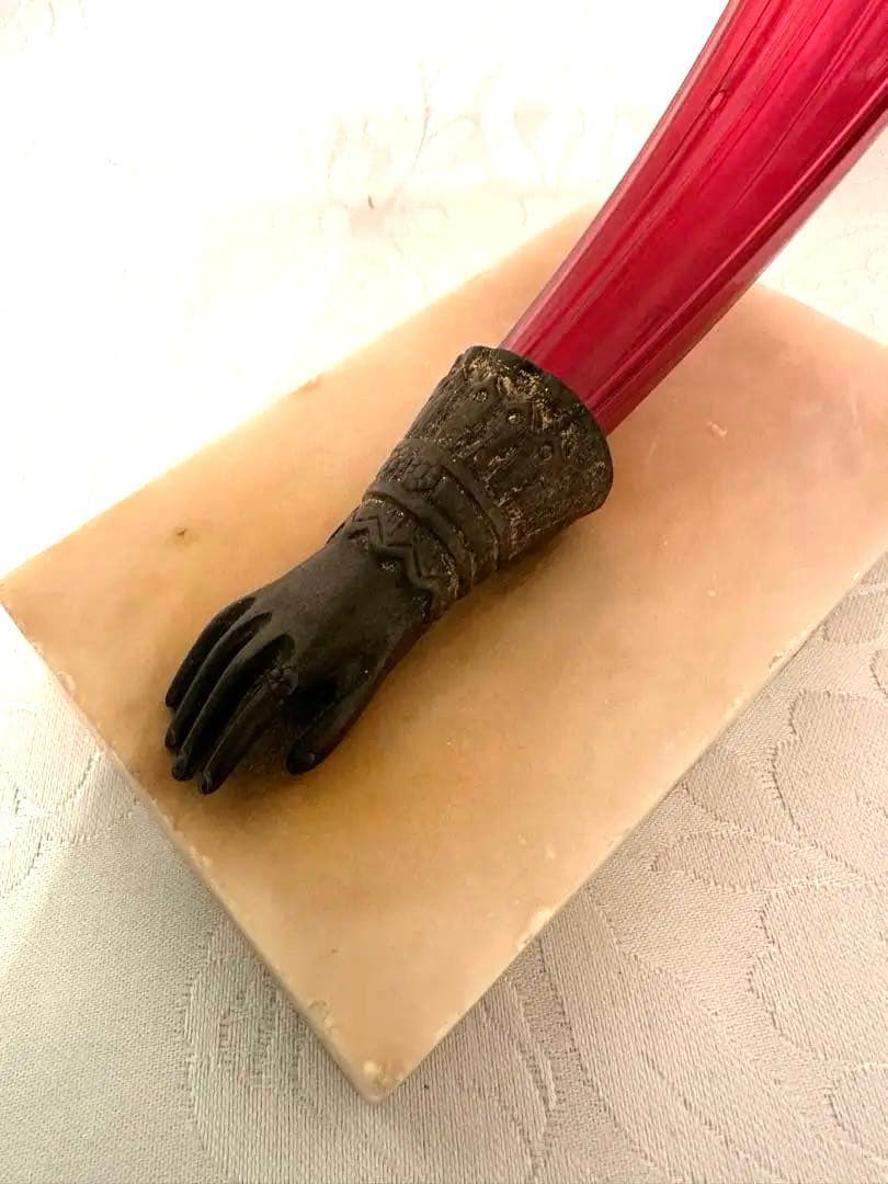 アンティーク　クランベリーガラス花器