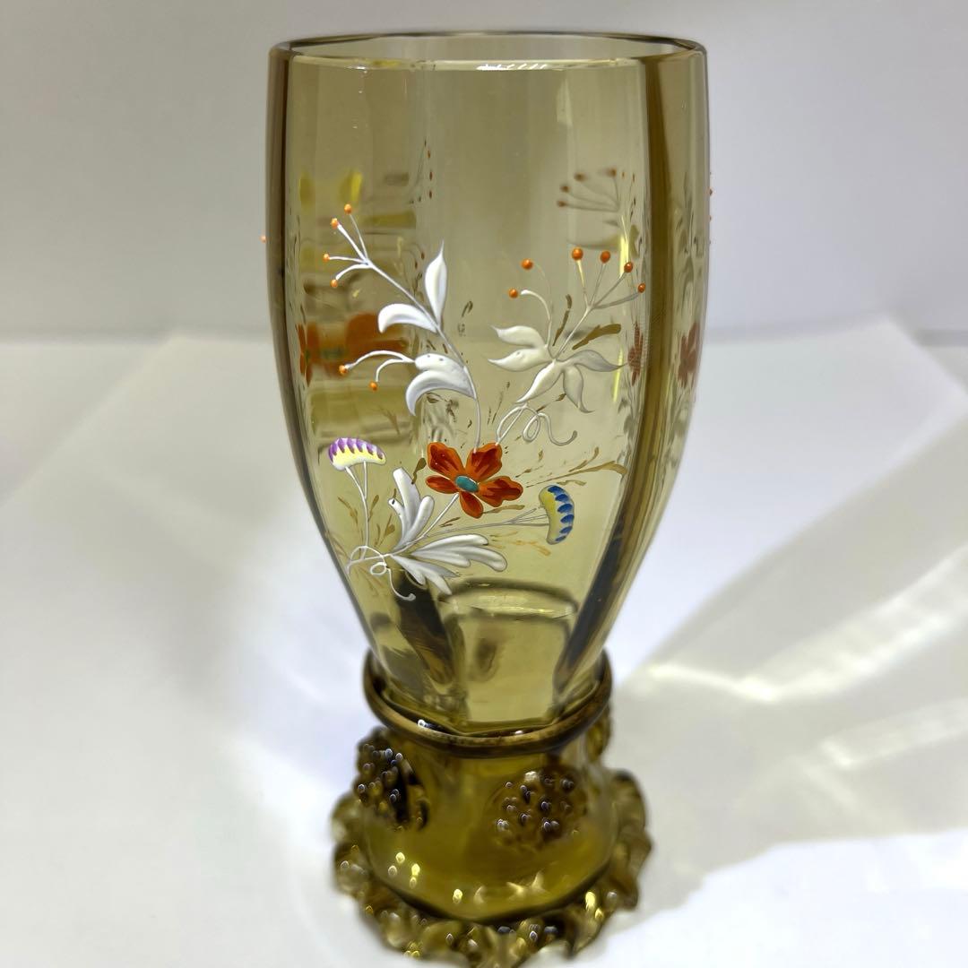 19世紀　フランスエナメル彩杯　化粧箱付　高約15.5㎝　東Y8-0106☆2F