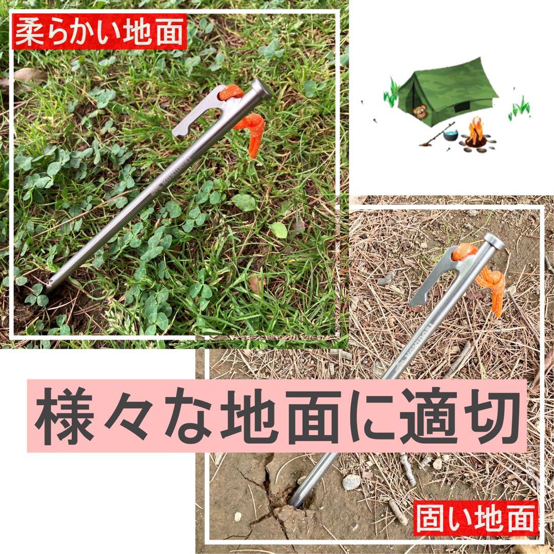 MOMIDORI ヘッド付きチタンペグ　夜光固定ロープ付き40cm 10本セット