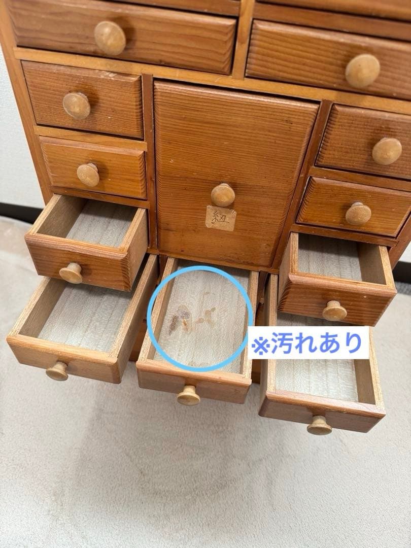 昭和レトロ 木製薬箱 ミニチェスト 箪笥 引き出し収納 19引き出し 9段