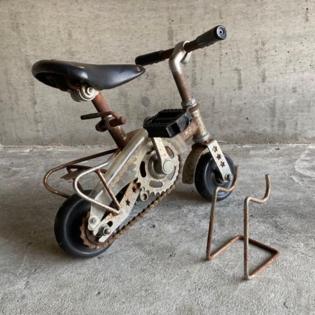 NENG HAO 豆チャリ ミニ自転車 台付き サイクル 置物 シャビー レトロ