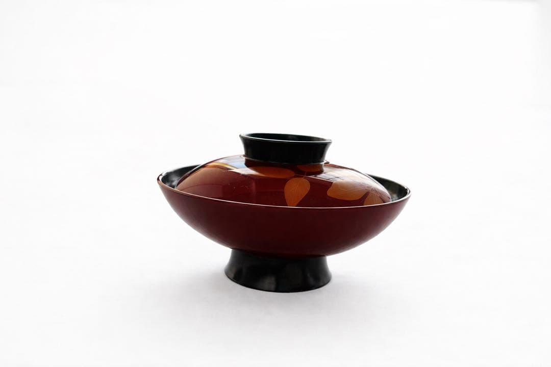 【極美品】天然木 本漆 煮物椀 5客セット 蒔絵 溜塗