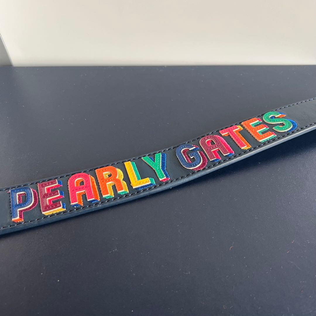 PEARLY GATES 刺繍ロゴ ベルト ネイビー