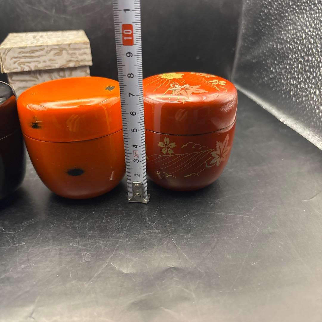 茶道具　棗　なつめ　茶入　根来塗