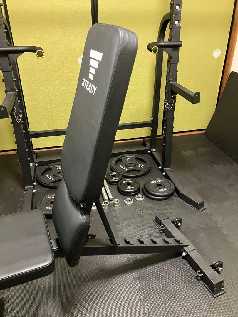 筋トレセット ハーフラック・バーベル・ダンベル・トレーニングベンチ