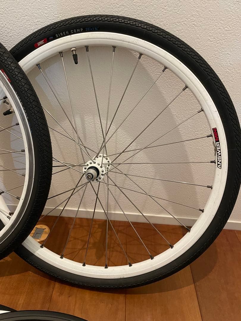 BMXホイールセット ANSWERアルミハブ キッズ 子供用 ホワイト