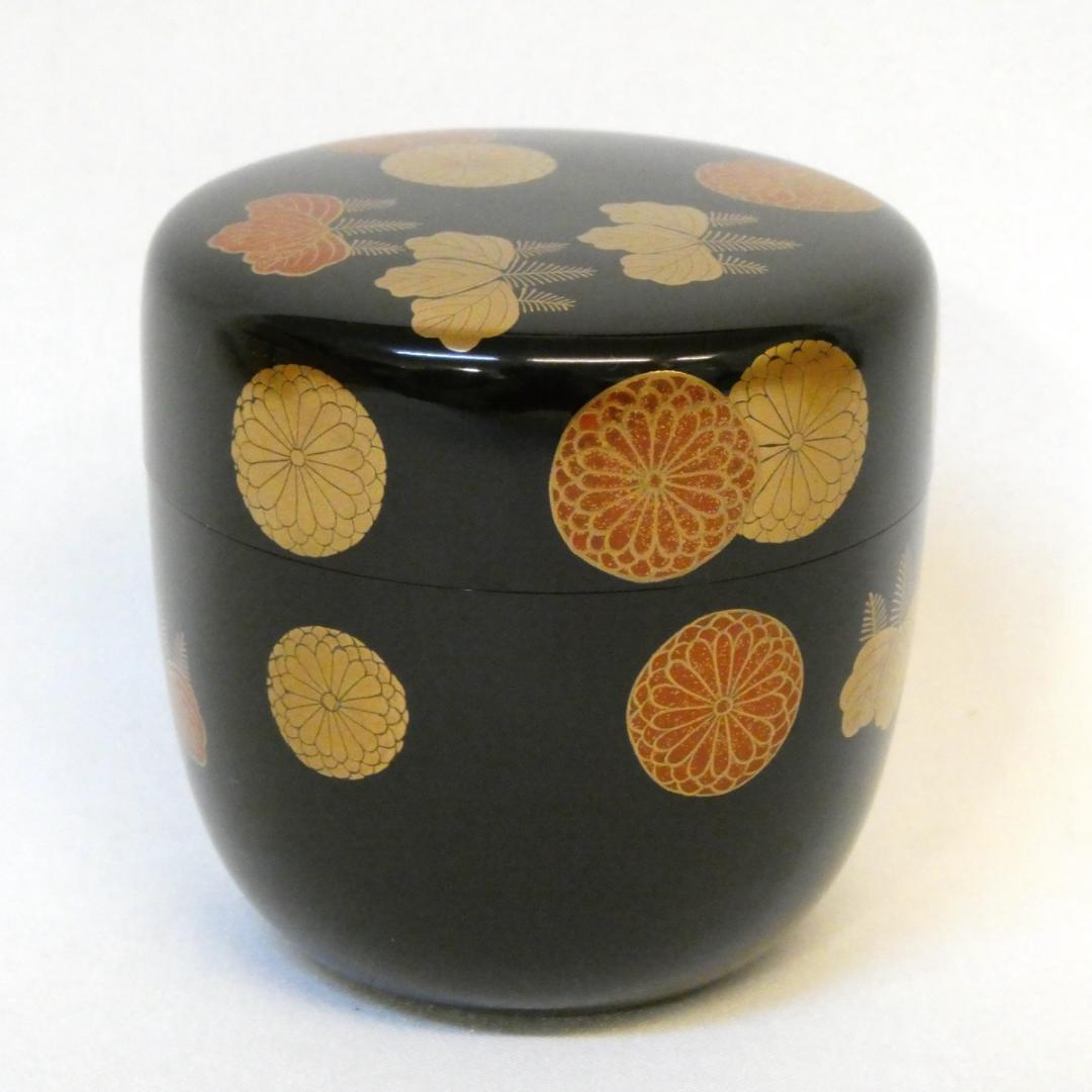 山中塗 細川司光作 内銀地 高台寺蒔絵 大棗 茶器 茶道具