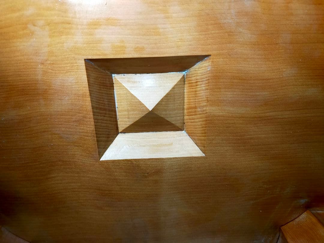 【至福の一局】囲碁盤 足付 木製 4寸 厚12.5cm 美木目 ヘソ有 本格派