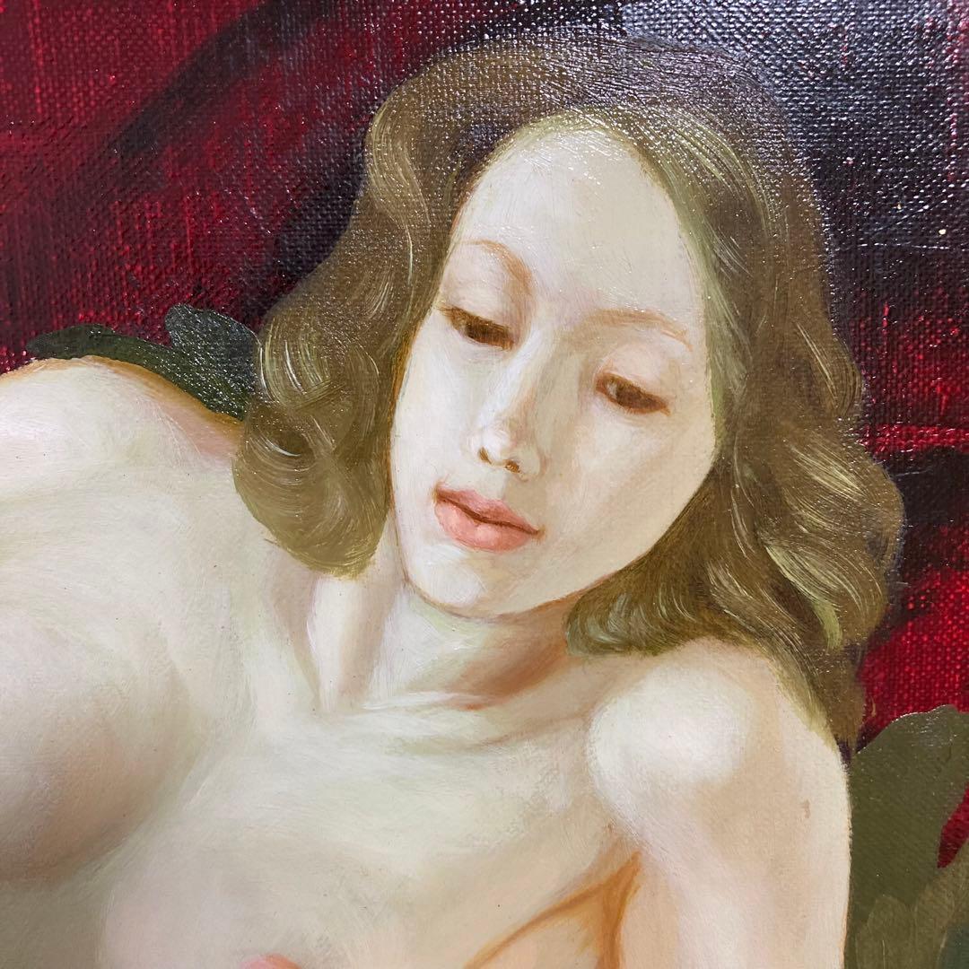 【真作保証】佐々木信平「裸婦」油彩6号 直筆サイン 絵画 美人 裸婦