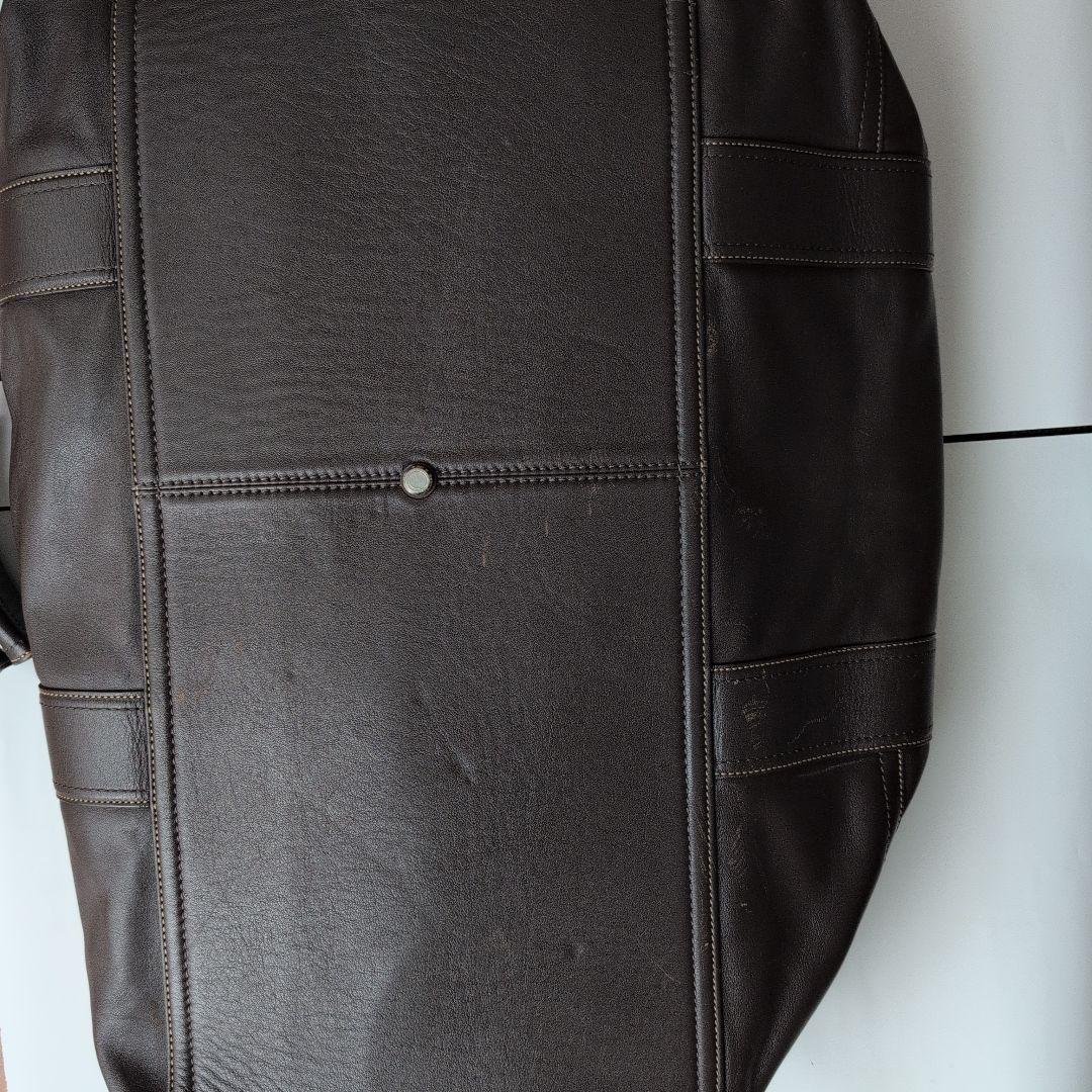 COACH　ダークブラウン レザー ボストンバッグ