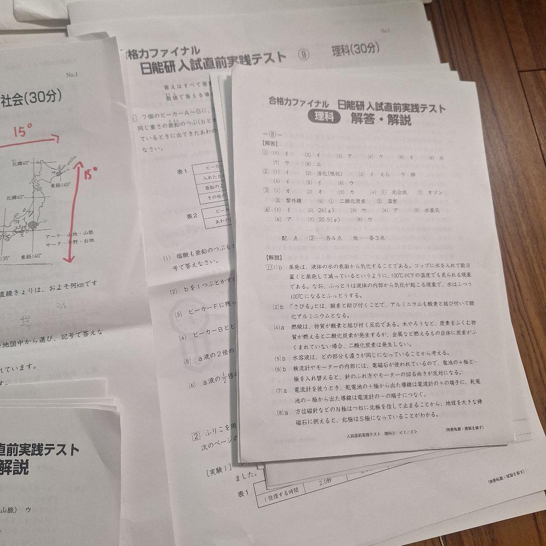 日能研2024年度　テスト　6年　育成　公開　特別テスト一式
