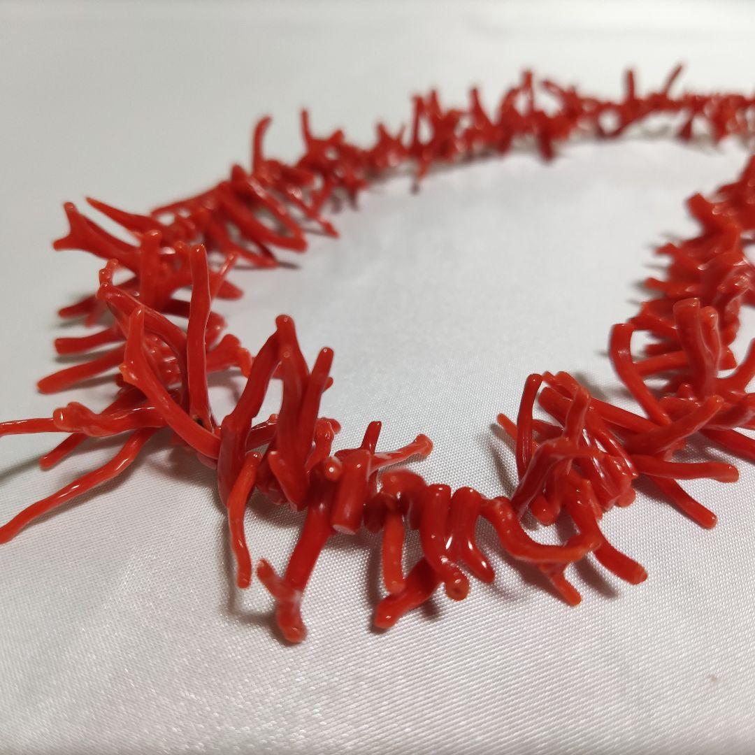 パワーストーン　天然石　胡渡り赤珊瑚ネックレス　鑑別書付　48cm　No.35