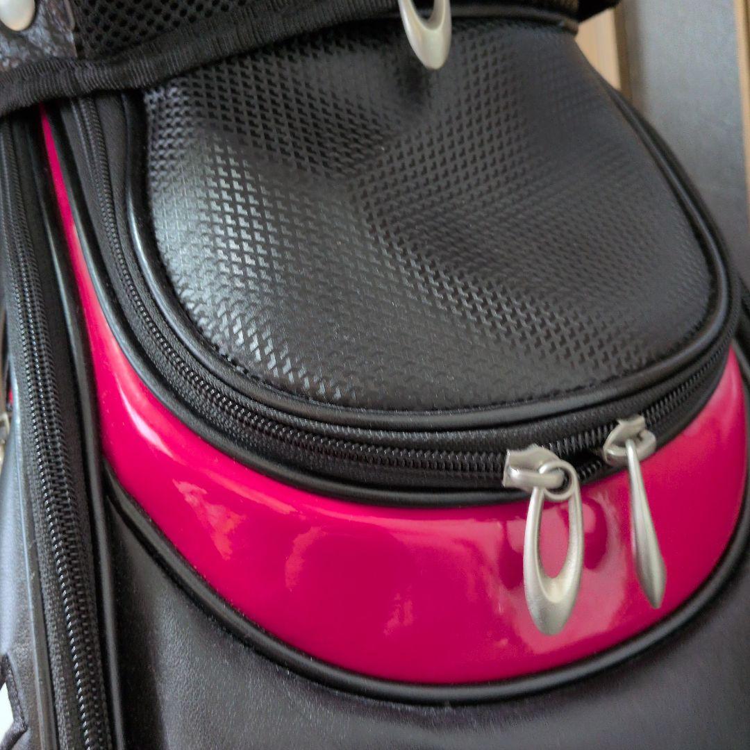 送料無料/美品　TOURSTAGE キャディバッグ 黒/赤