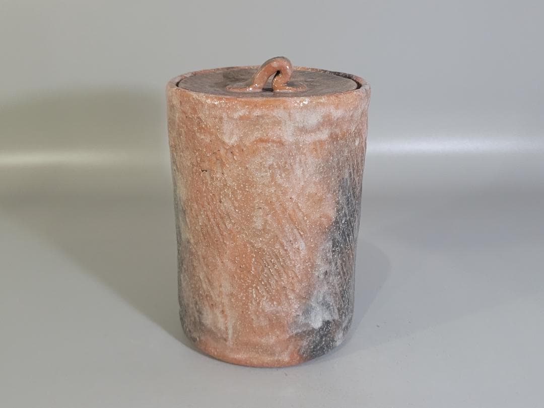 古美術 茶道 小川長楽造 赤楽 水指 在印 保証 DT156