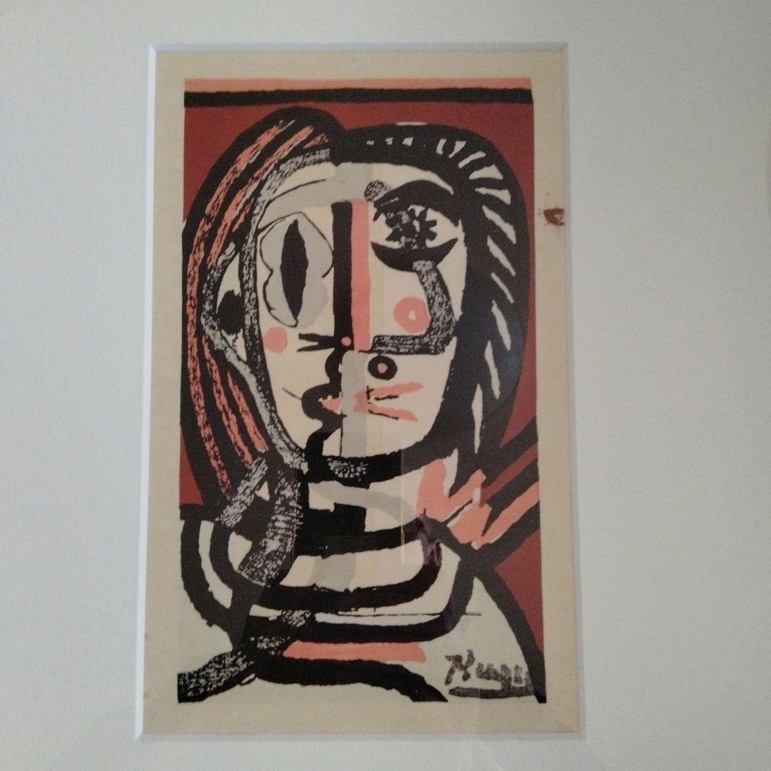 二十世紀偉大な画家パブロ・ルイス・ピカソ代表作品《顔》版画名作高級額装貴重希少