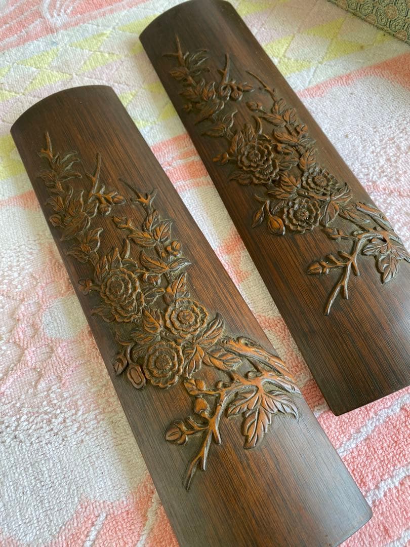 腕枕　腕枕　手置き板　木彫り　中国　書道