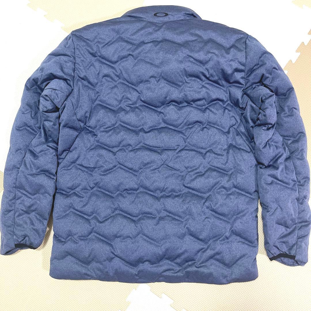 【極美品】OAKLEY　ダウンジャケット　ゴルフ　高機能　ロゴ刺繍　XL相当　紺