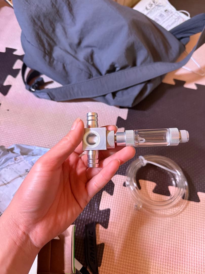 水草水槽用 4L 自作CO₂ボンベ 2口手動バルブ＋T字型CO₂ミキサー セット