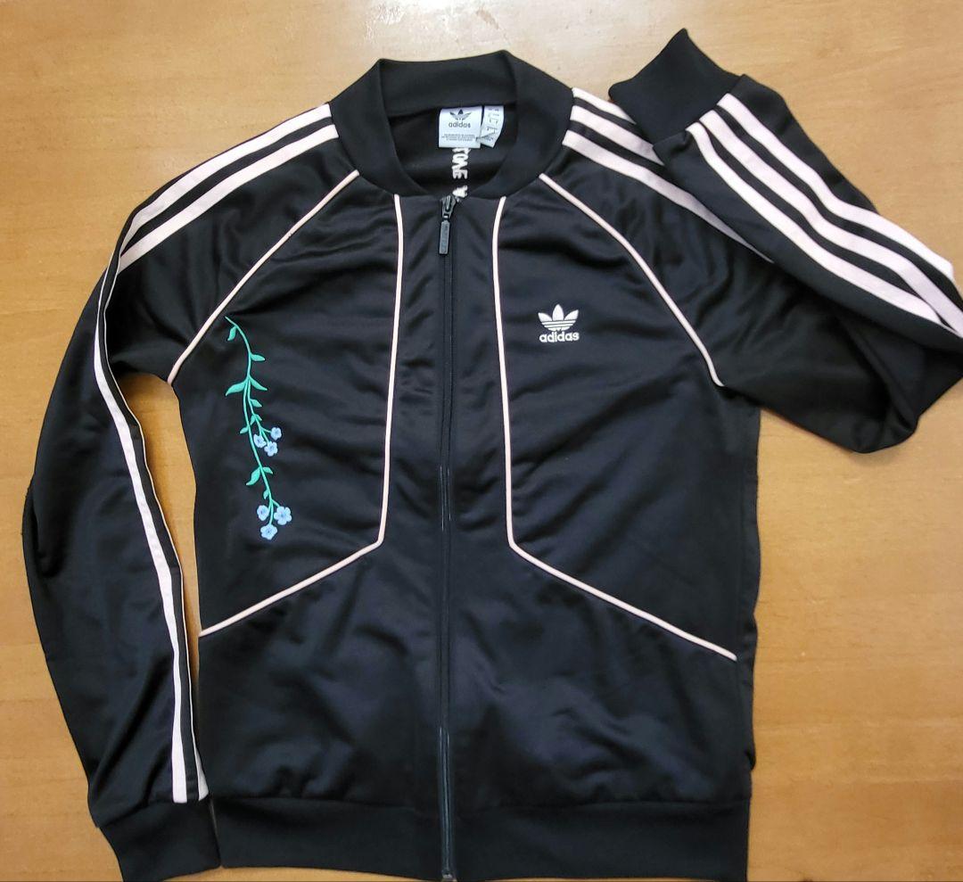 adidas ジャージジャケット XLサイズ　花柄刺繍