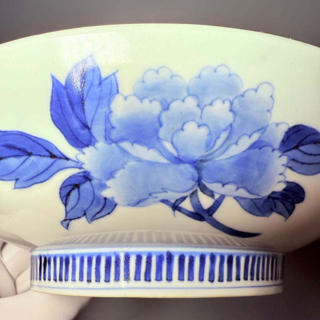 幕末～明治期　古鍋島　染付牡丹蝶図高台皿　古美術　骨董　コレクション