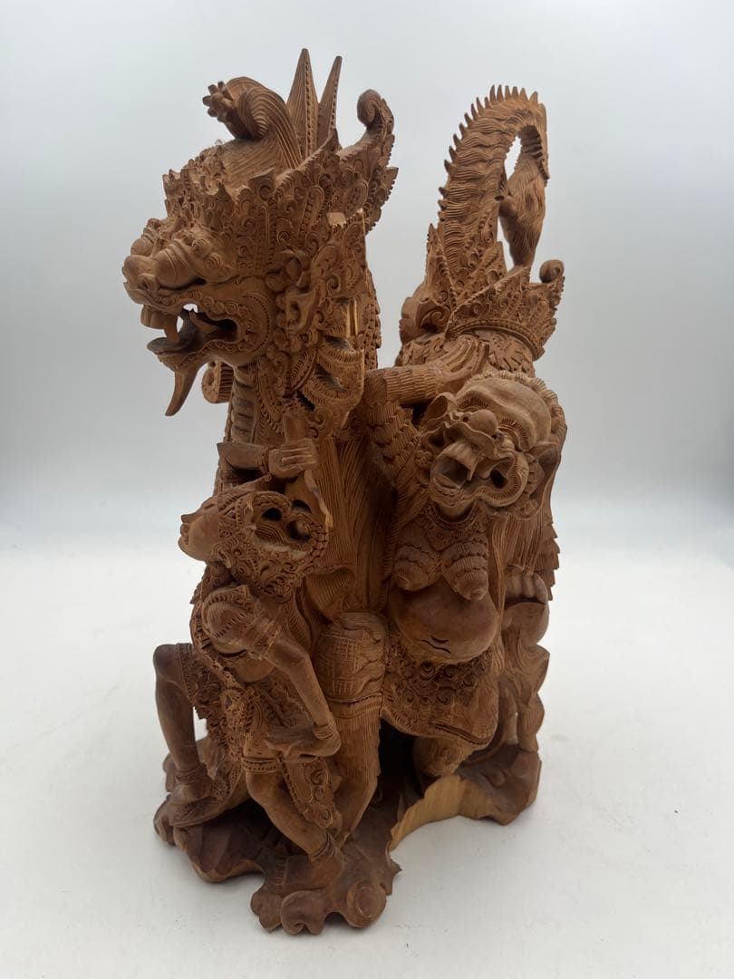 バリ島 木彫 彫刻 オブジェ エスニック インテリア ガルーダ／バロン風