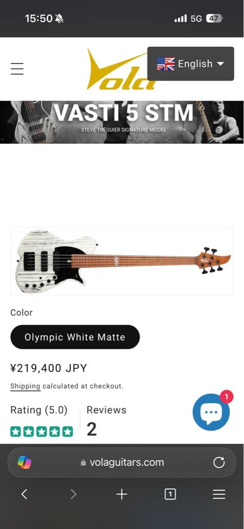 じ*ふ様 【美品】 Vola Guitars Vasti 5 STM J1