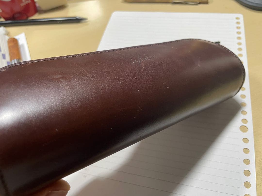 ルボナー デブペンケース サドルプルアップレザー(チョコ)