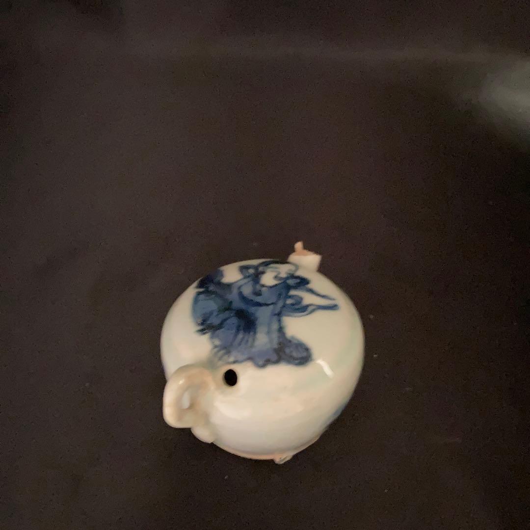 新年赤絵セール❗️【gallery三益】古染付鶴仙人紋水滴（明末時代）