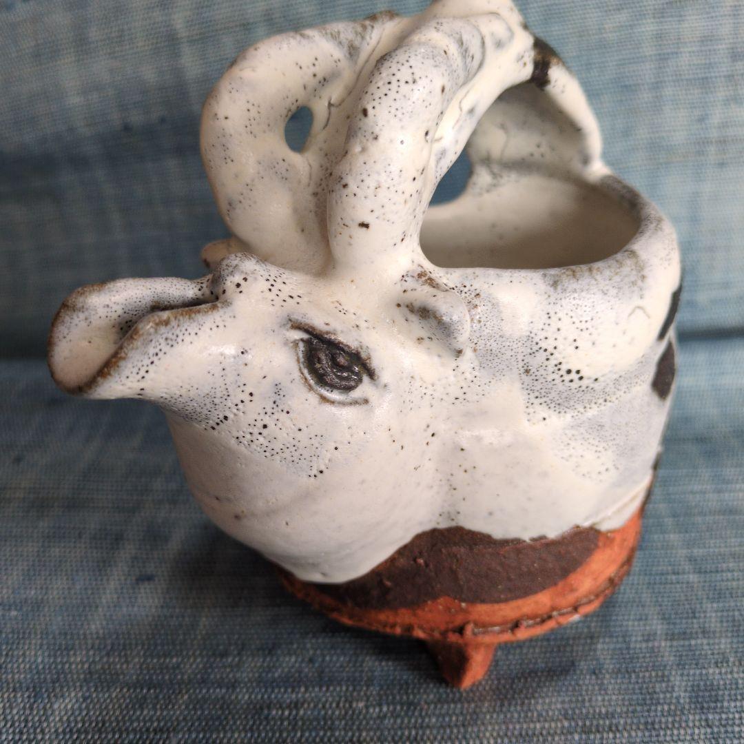 萩焼　羊頭水差し