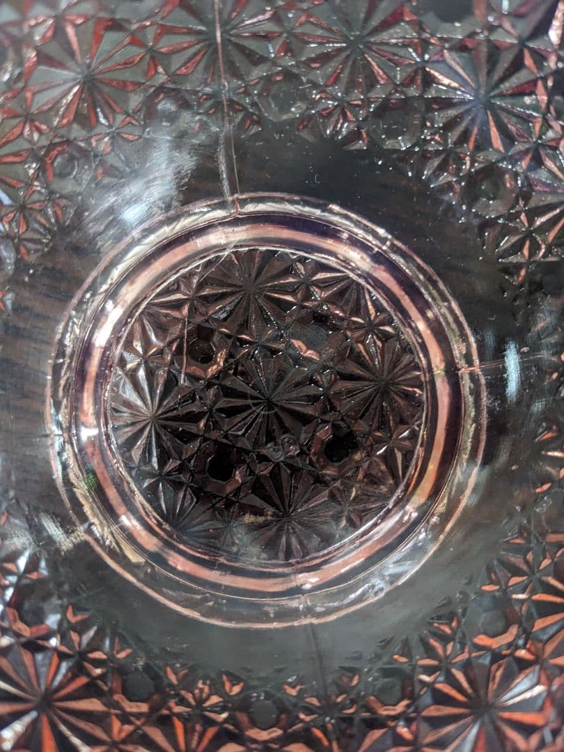 L.E.Smith ピンクオパルセント　ディジー＆ボタン Footed Bowl