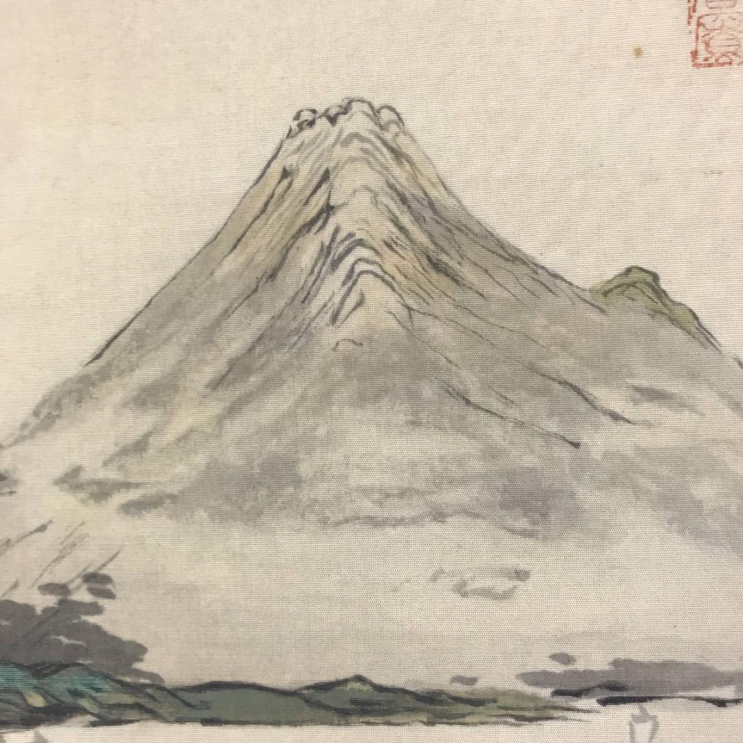 複製/富岡鉄斎/富士山図/山水図/横物/工芸品/掛軸/名家伝来AE-286