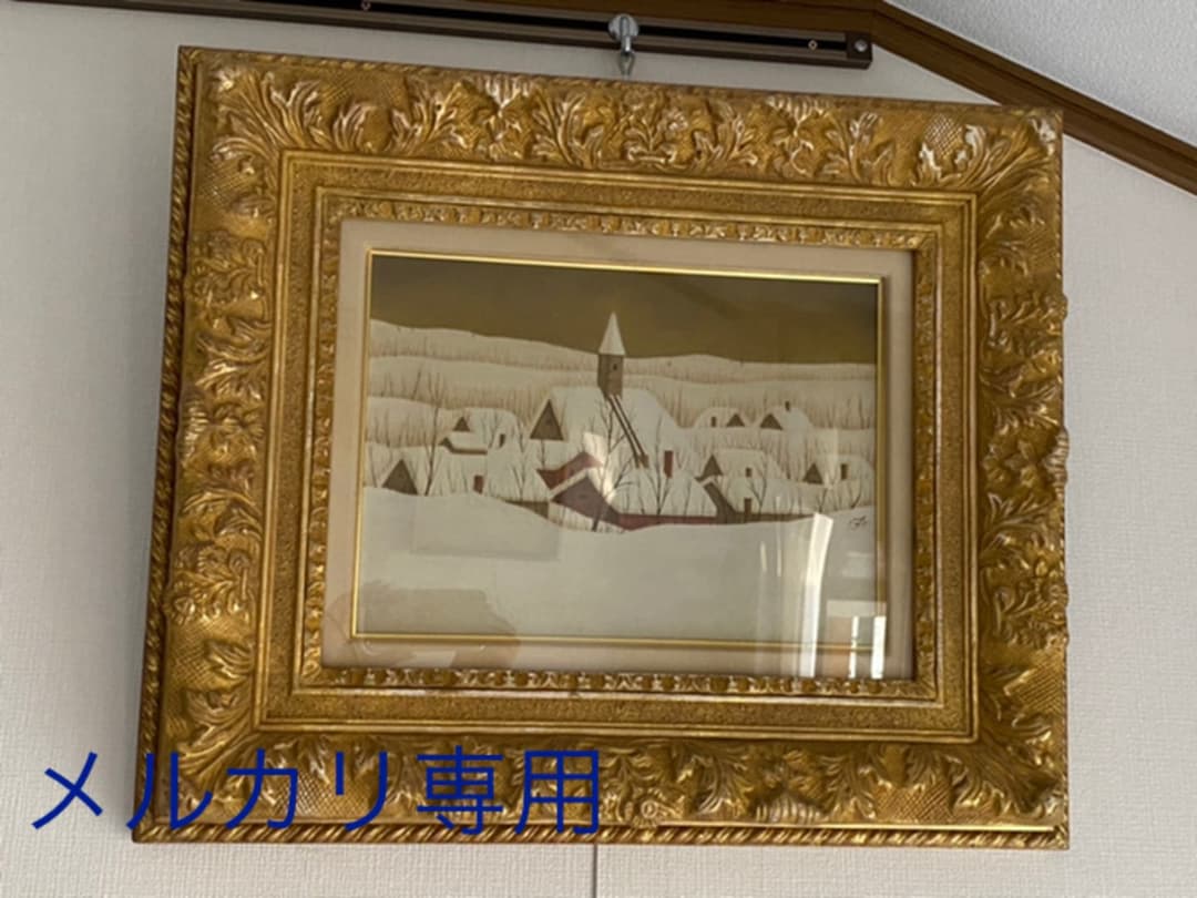 福井良之助　絵画　冬　原画　油絵