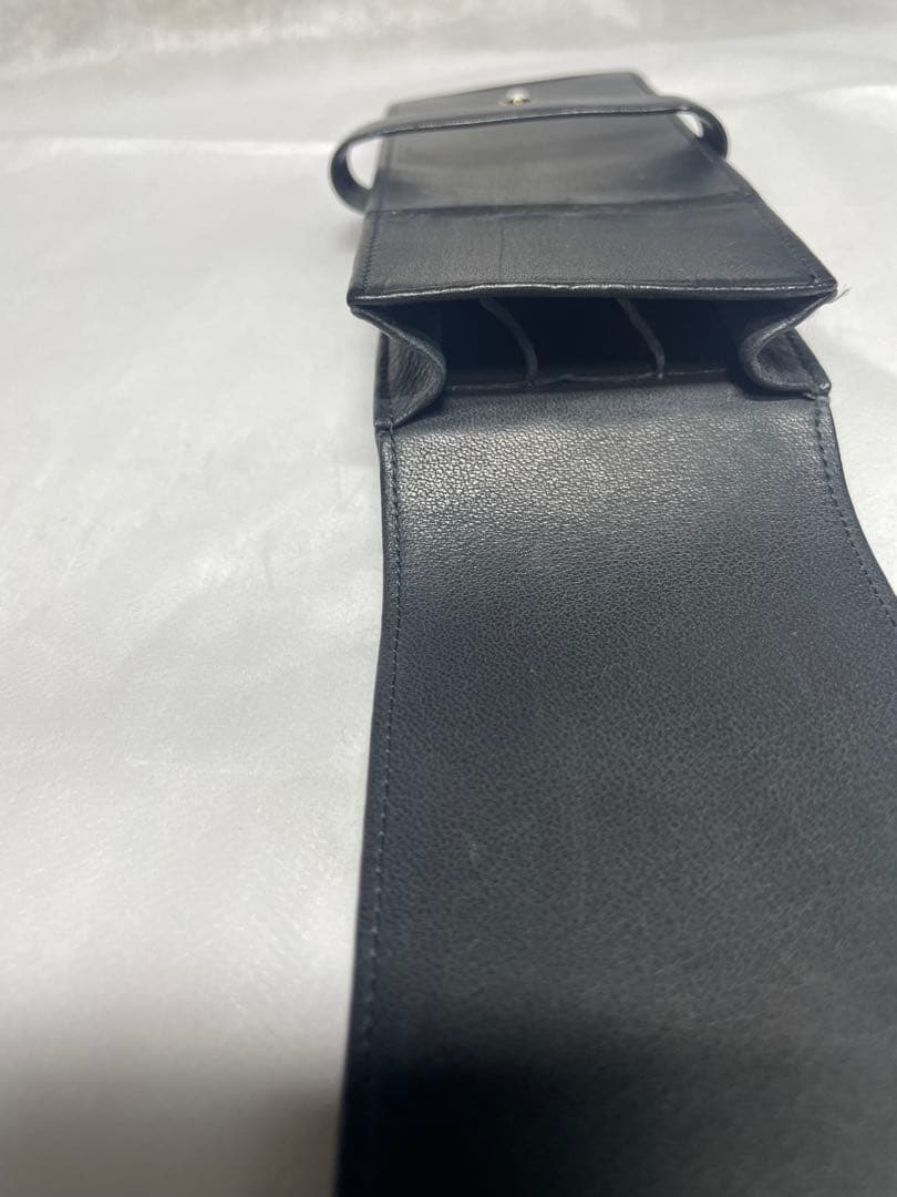 モンブラン　MONTBLANC ペンケース レザー　ブラック　3本差し