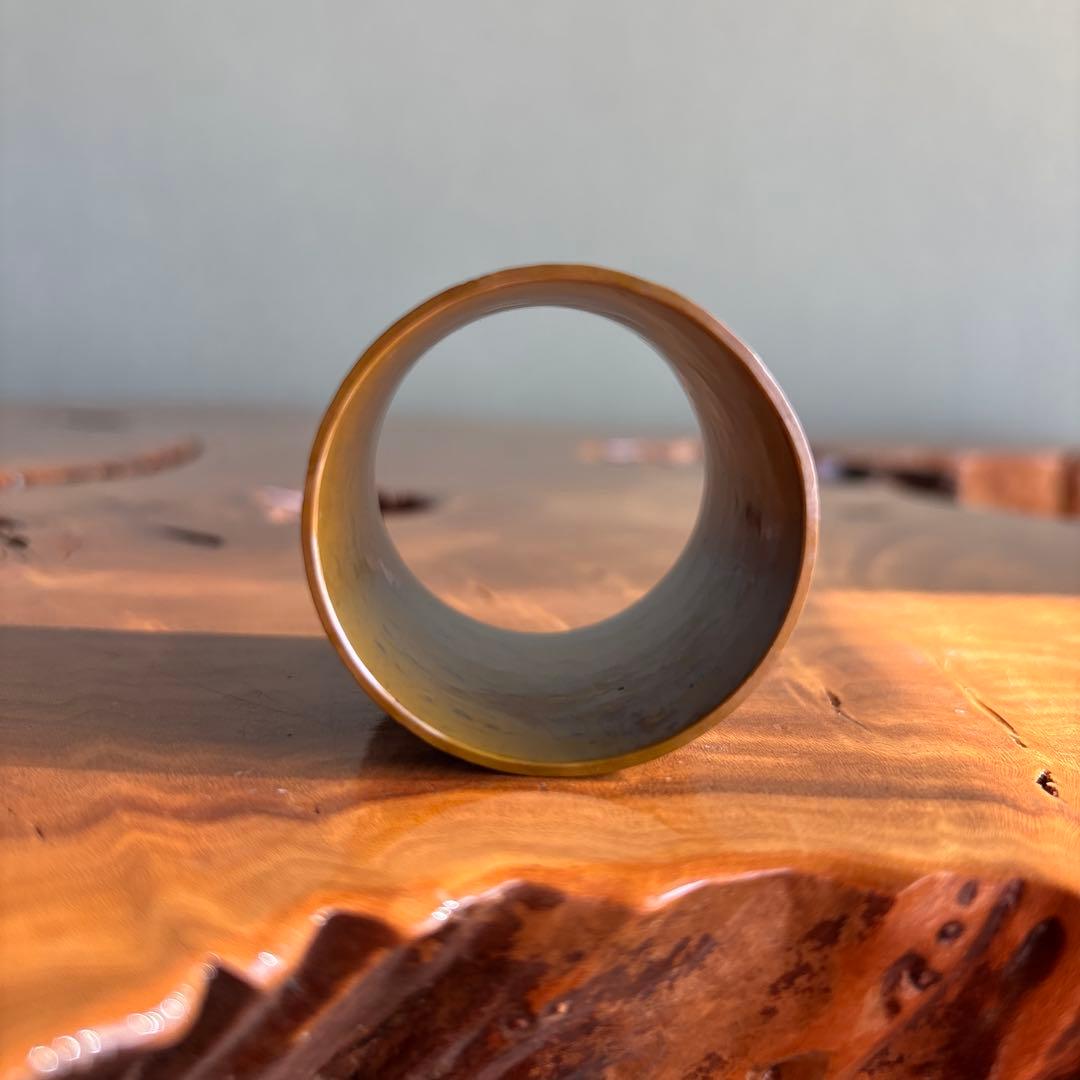 黄銅手打蓋置 竹影堂造 茶道具 共箱