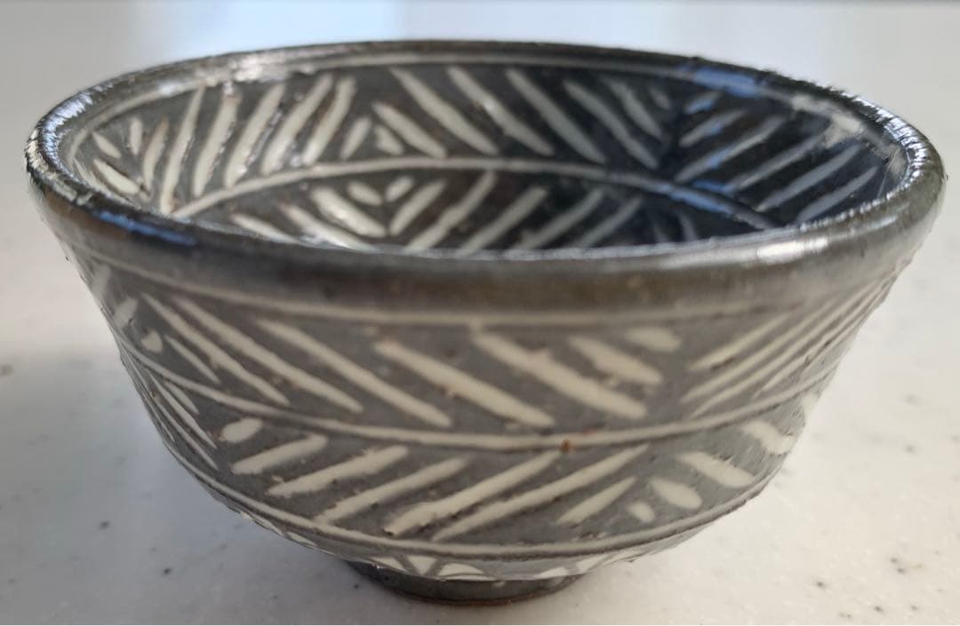 京都　眞葛焼　真葛香斎　作　花三島　盃