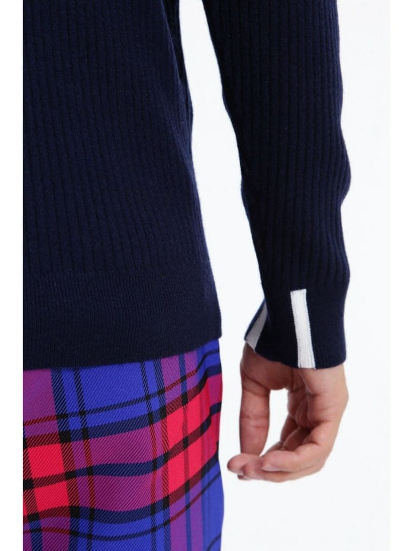 【新品】パーリーゲイツ ウール＆カシミヤ ニットプルオーバー ネイビー サイズ２