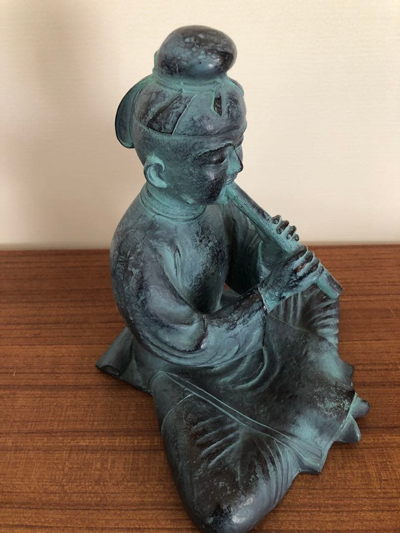 聖徳太子像　座像　以和為貴　青銅製　高さ25㎝　置物　オブジェ