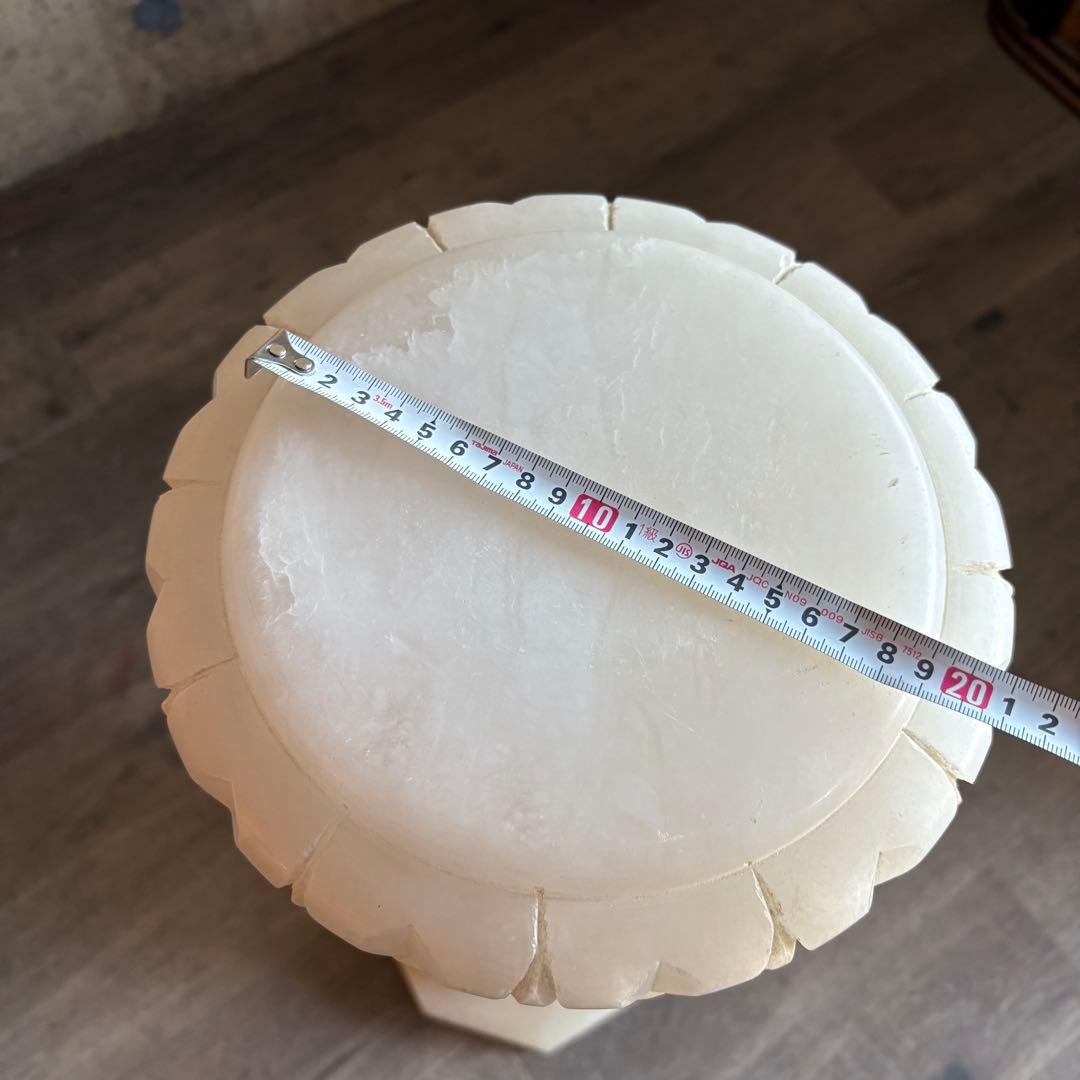 大理石　花台　コラムポール　ペデスタル　ホワイトマーブル