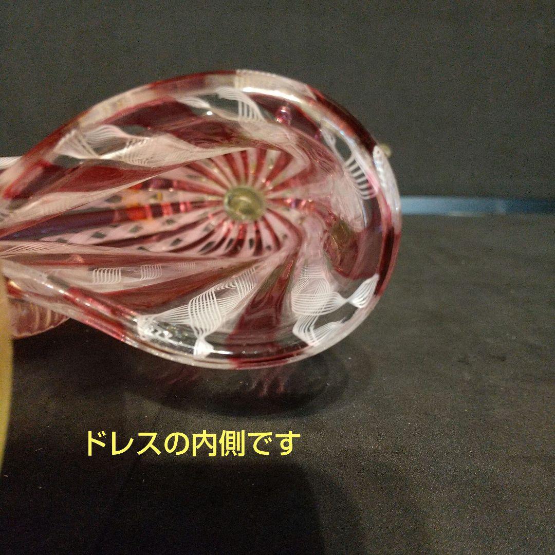 ベニチアングラス フィギュリン レ―ス模様 大型33センチ 金彩ガラス工芸品