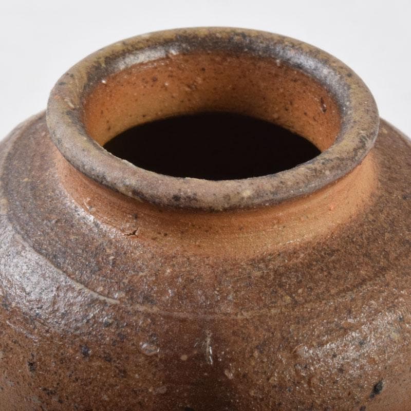 茶道具　備前焼　森宝山造　火襷　茶入　仕覆付　共箱　V　8595