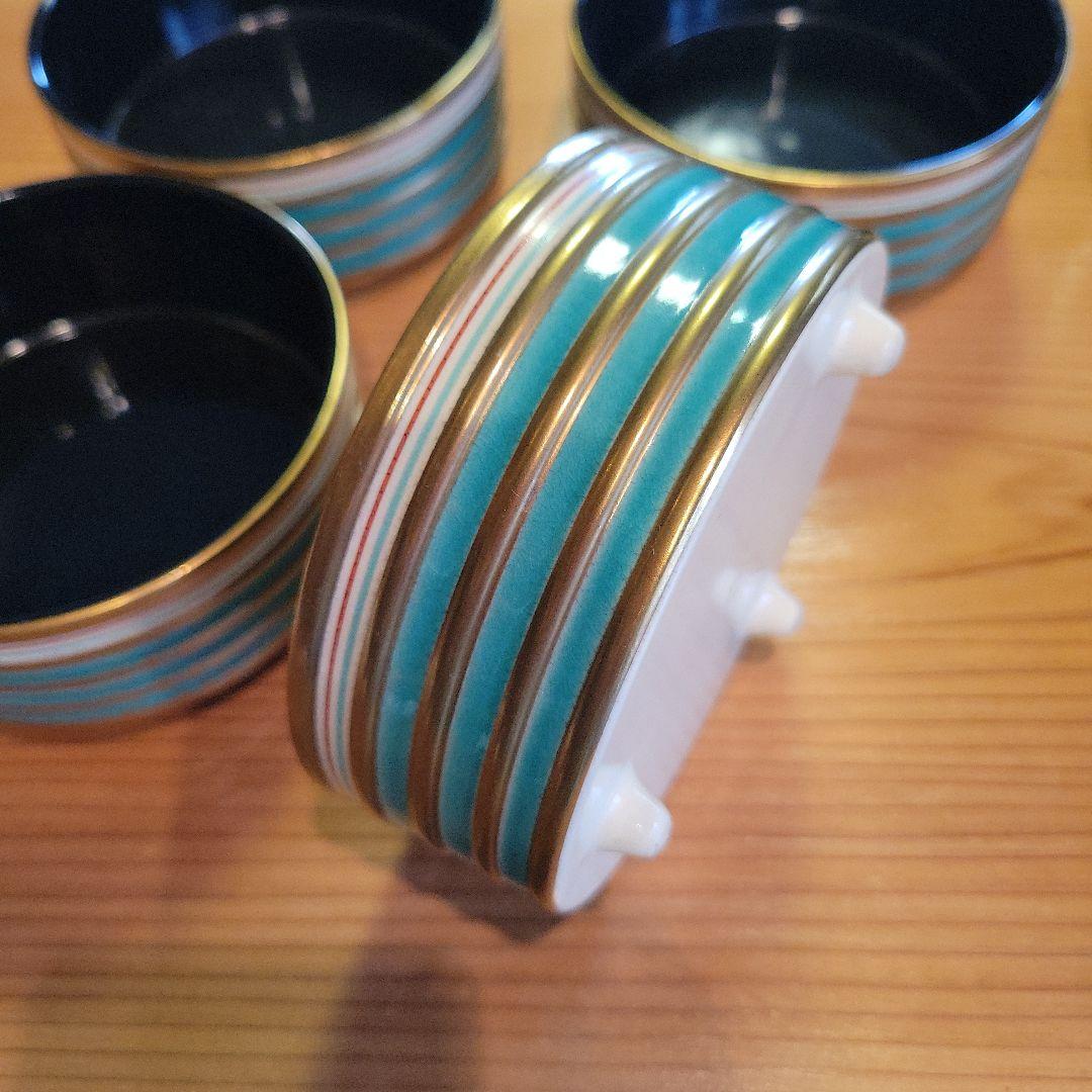 金彩 金輪線 陶器 焼物 器 8客 おまけ2客